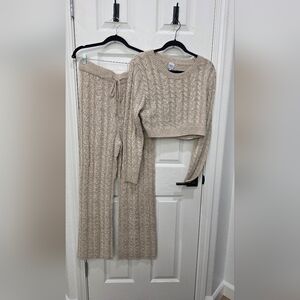 Cozy Casual Cream Cable Knit Sweater
